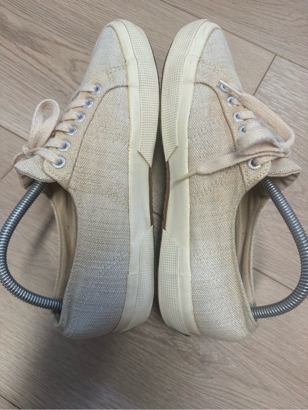 Superga 2750 Cotu Classic canvas sneakers in a metallic beige woman’s size 9.5 - Picture 5 of 10